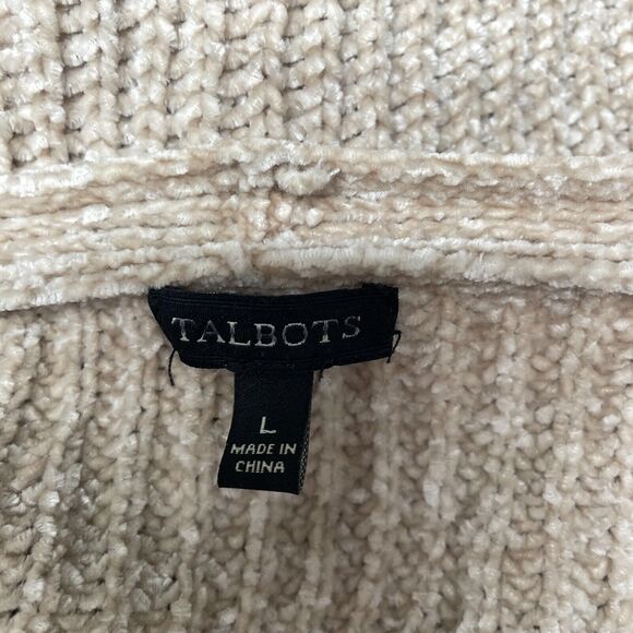 Talbots Women Open Front Sweater Top Size Large Polyester Beige B355 -5 - Picture 6 of 16